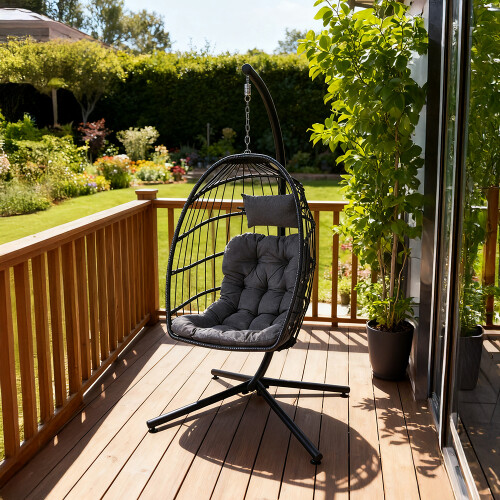 Swing Hanging Egg Chair with Cushion and Pillow
