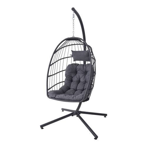 Swing Hanging Egg Chair with Cushion and Pillow 2