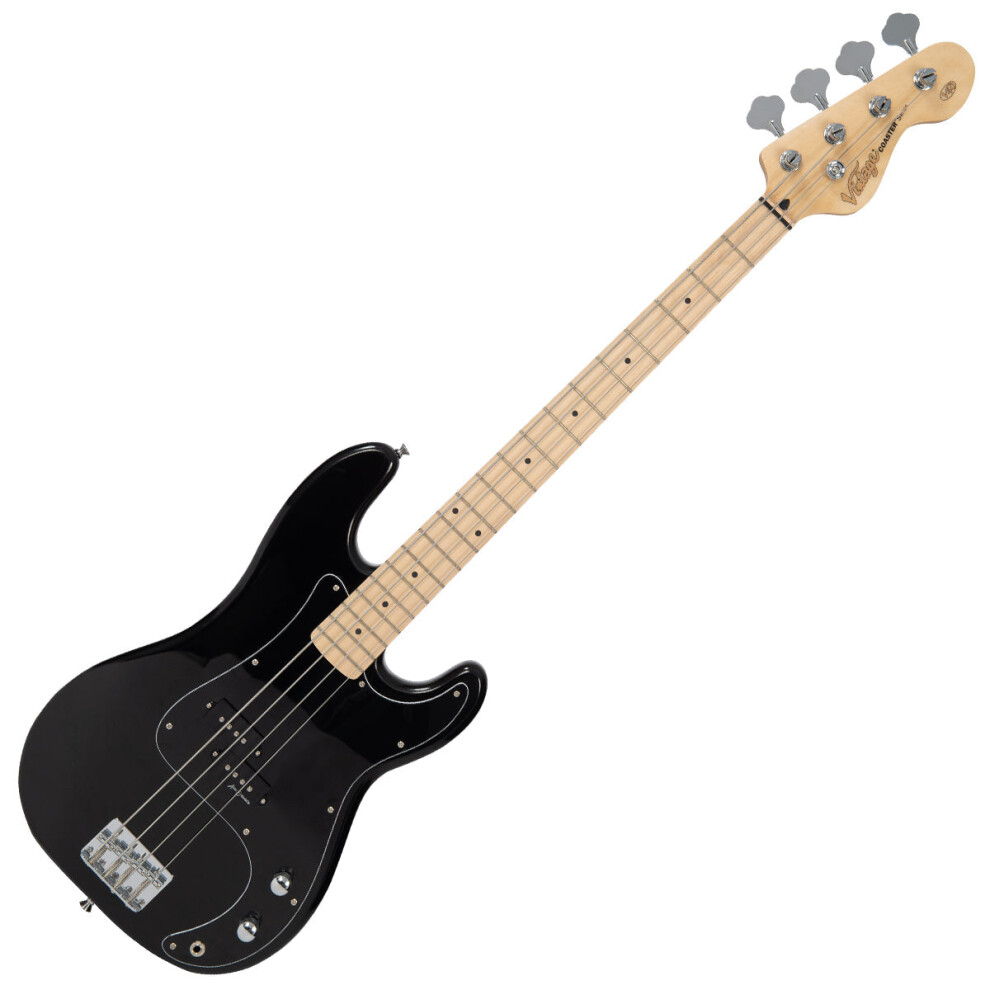 Vintage V40 Maple Coaster Series Bass Guitar ~ Boulevard Black-image-OPC-PK6BBSX-NEW