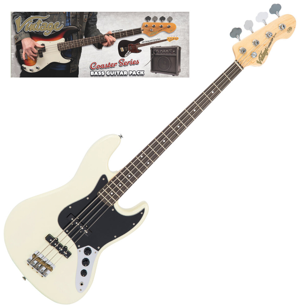 Vintage V49 Coaster Series Bass Guitar Pack ~ Vintage White-image-OPC-PK6BC5F-NEW