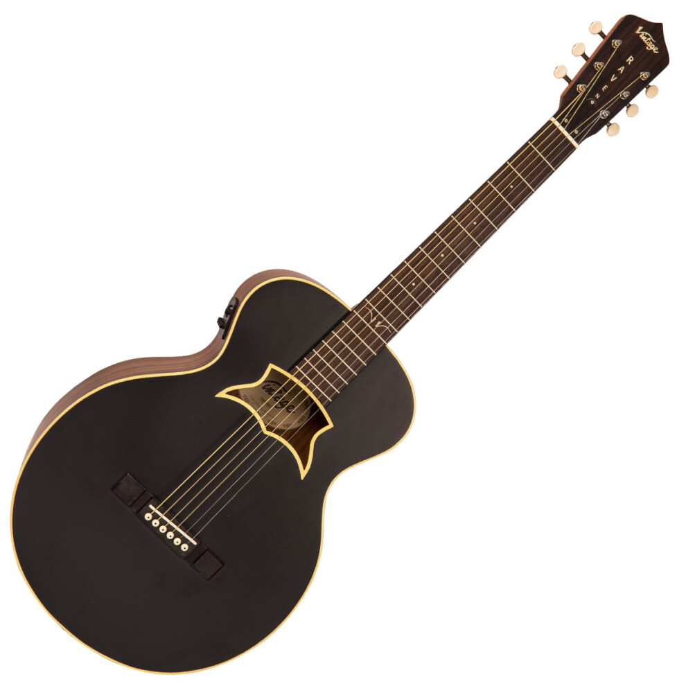 Vintage 'Raven' Paul Brett Electro-Acoustic Guitar ~ Satin Black-image-OPC-PK6BC77-NEW