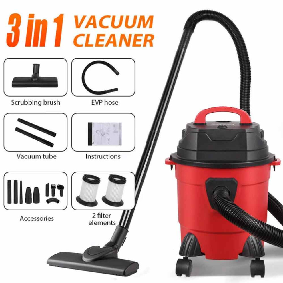 15L Wet and Dry Vac Vacuum Cleaner 3-in-1 Blower Cleaner Bagless