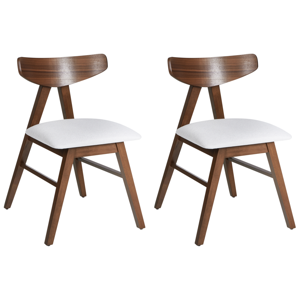 Set of 2 Dining Chairs LACOTA Wood Dark Brown/ Grey