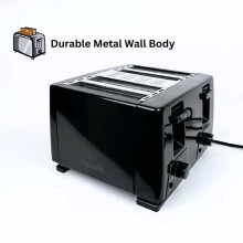 1300W 4 Slice Bread Metal Wall Toaster 6 Level Control Crumb Tray