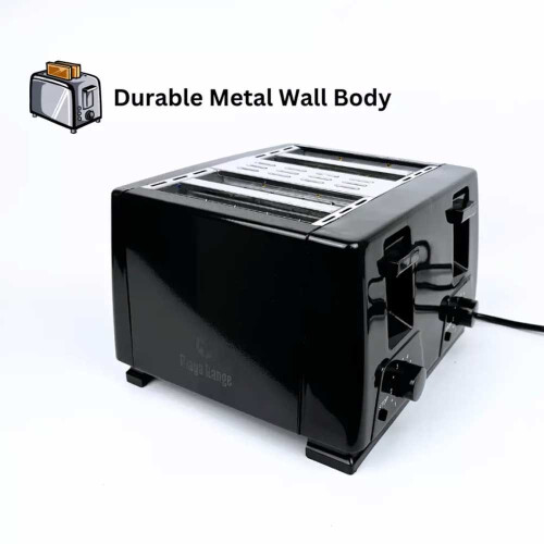 1300W 4 Slice Bread Metal Wall Toaster 6 Level Control Crumb Tray