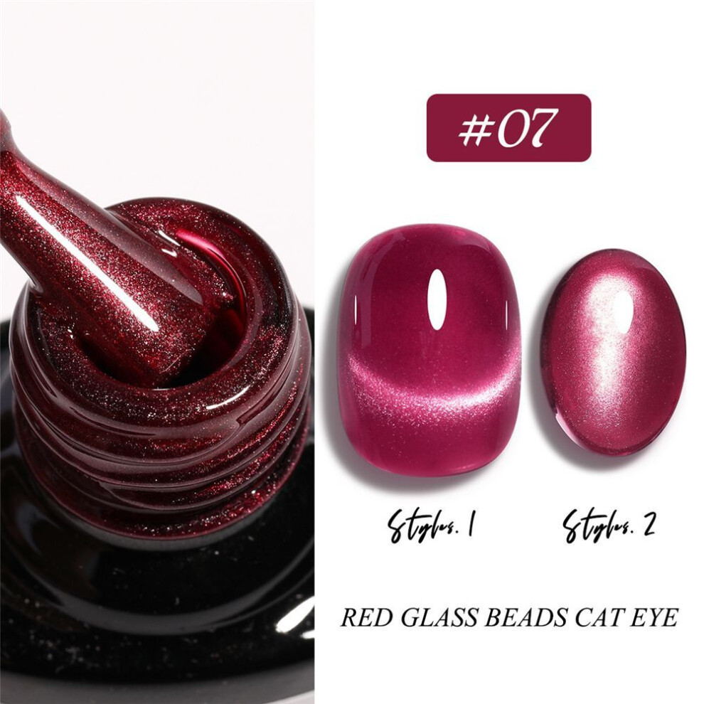 (Type#7) 9 Colors Of Red Glass Beads Cats Eye Glue Smart Glossy Layered Nail Art Cats Eye-image-OPC-PK6BGPZ-NEW