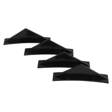4 Stück Hinterstoßstangen-Absorber, glänzend schwarzer Haifischflossen-Spoiler, 15x5x3 cm