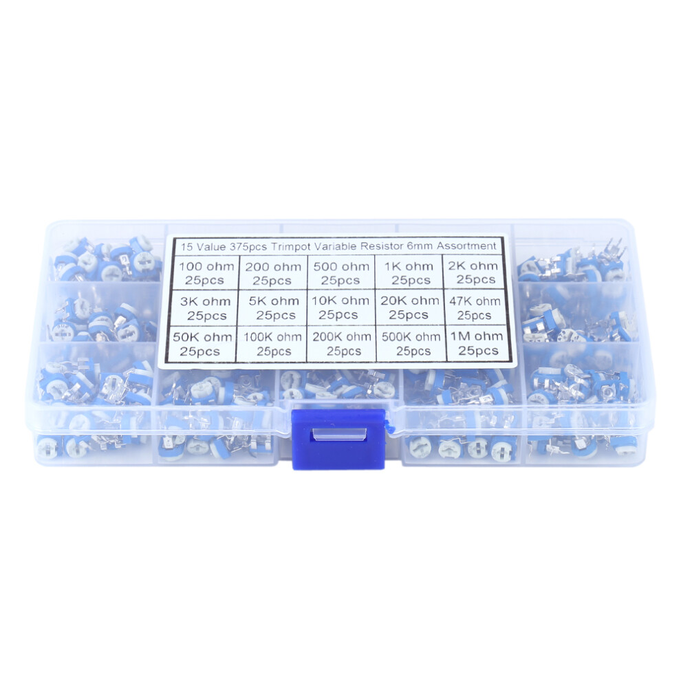 375Pcs 15 Values Potentiometer Variable Resistor