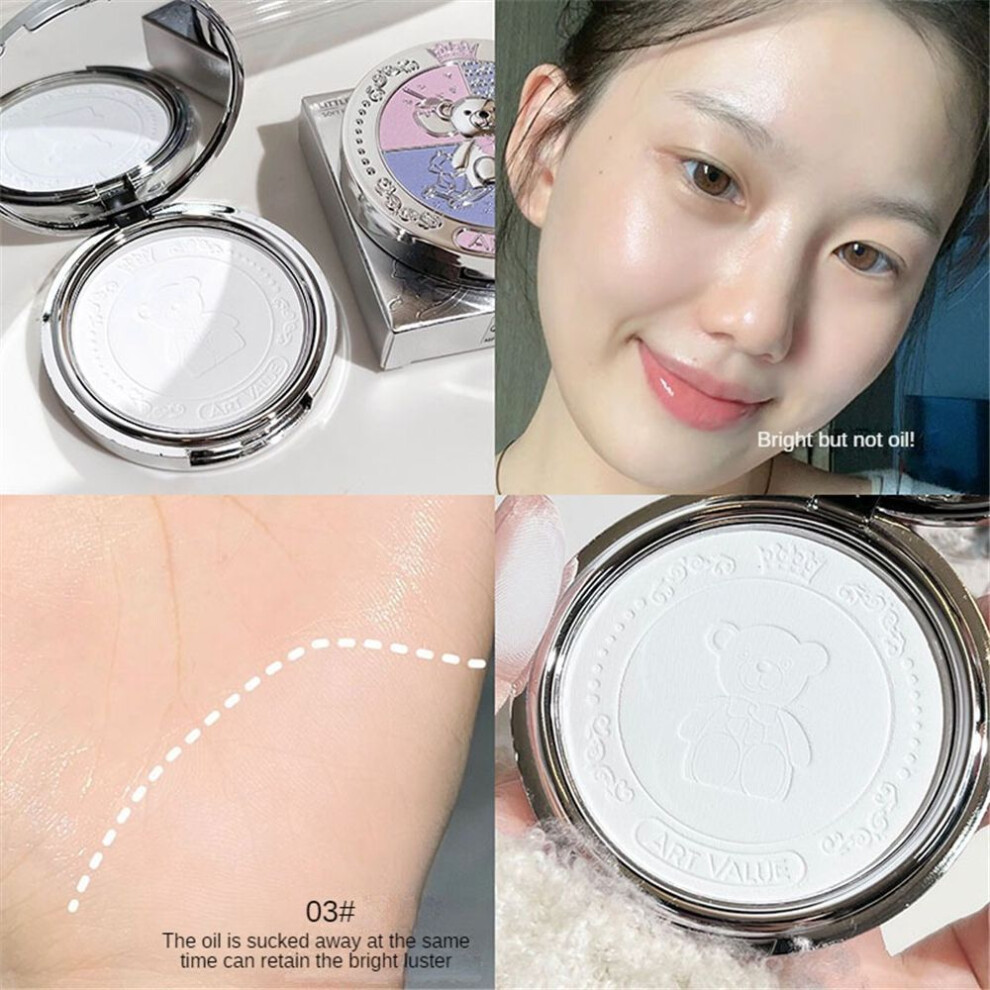 (color03) Hot Bear Knight Soft Focus Pressed Powder Set Makeup Pressed Powder Oil-image-OPC-PK6BMR5-NEW