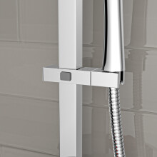 Nes Home Square ABS Adjustable Showerhead Holder Slider Bracket Chrome