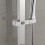 NES Home Nes Home Square ABS Adjustable Showerhead Holder Slider Bracket Chrome 3
