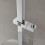 NES Home Nes Home Square ABS Adjustable Showerhead Holder Slider Bracket Chrome 4