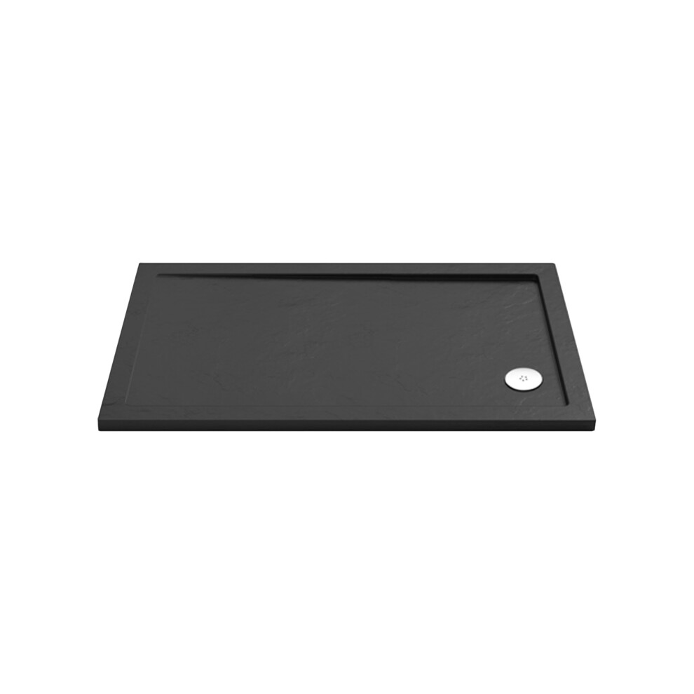Slim 1000 x 760 mm Slate Grey Rectangular Polyurethane Resin Shower Tray