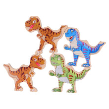 Dinosaur Balance Blocks Holz-Kinderspiel, Interaktives Spielbrett, Birke, 8x7x1,5 cm