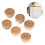 6pcs Round Drawer Knobs Wood Rattan Woven Handmade 12