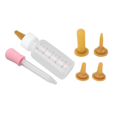 Tragbare Silikon-Glibberflasche für Welpen und Kätzchen mit Sauger in Braun und Rosa