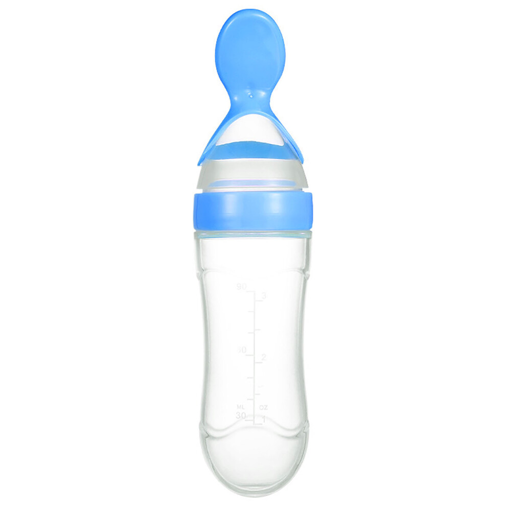 Feeding Bottle Spoon Silicone Pp Safe Soft Bpa Blue