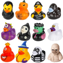 Halloween Spooky Rubber Bath Duck Toy Set of 12 Trick or Treat Gift