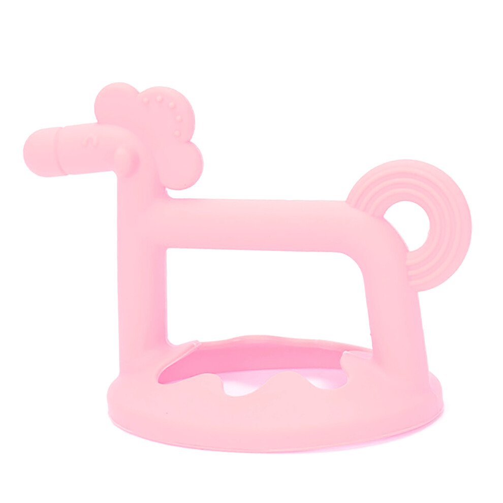 Baby Teething Toy Horse Shape Soft Food Grade Pink
