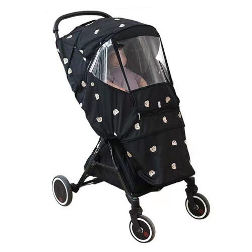 Stroller Rain Cover Windproof Waterproof Cute Bear 2