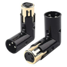 2pcs Audio Adapter Plug Adjustable Male To Female Right Angle Xlr Adapter 3pin Black (xlr 90 Degree Adapter)-yuyu