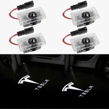 Door Logo Projector Light Welcome Light Step Light for Tesla Model 3 Model Y Model S Model X Car Door Light Tesla Light Tesla Accessories, 4 Pcs/pack
