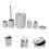 6-stückiges Badezimmer-Accessoires-Set, Grau, PP + Edelstahl 14