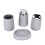 6-stückiges Badezimmer-Accessoires-Set, Grau, PP + Edelstahl 13
