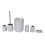 6-stückiges Badezimmer-Accessoires-Set, Grau, PP + Edelstahl 2