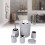 6-stückiges Badezimmer-Accessoires-Set, Grau, PP + Edelstahl 15