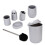 6-stückiges Badezimmer-Accessoires-Set, Grau, PP + Edelstahl 16