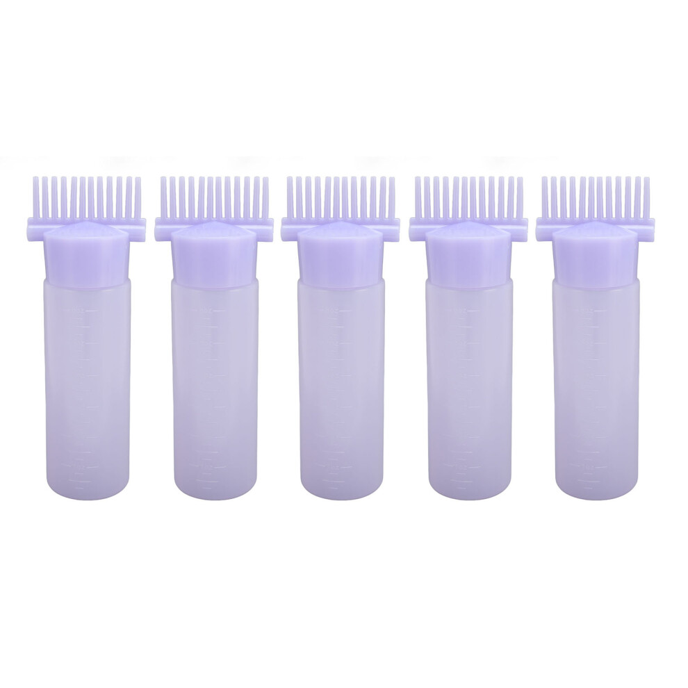 Light/Purple 5Pcs Root Comb Applicator Bottle Hair Dye Oil