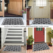 (60 x 110 cm (2 ft x 3 ft 7 in)_Large Door Mat/Bath Mat, Ava Grey) Extra Large Rugs Living Room Printed Rug Runner