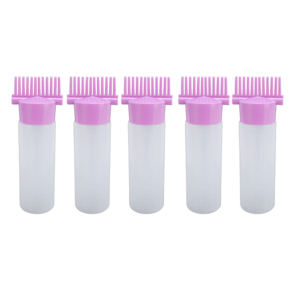 Purple 5Pcs Root Comb Applicator Bottle Hair Dye Oil