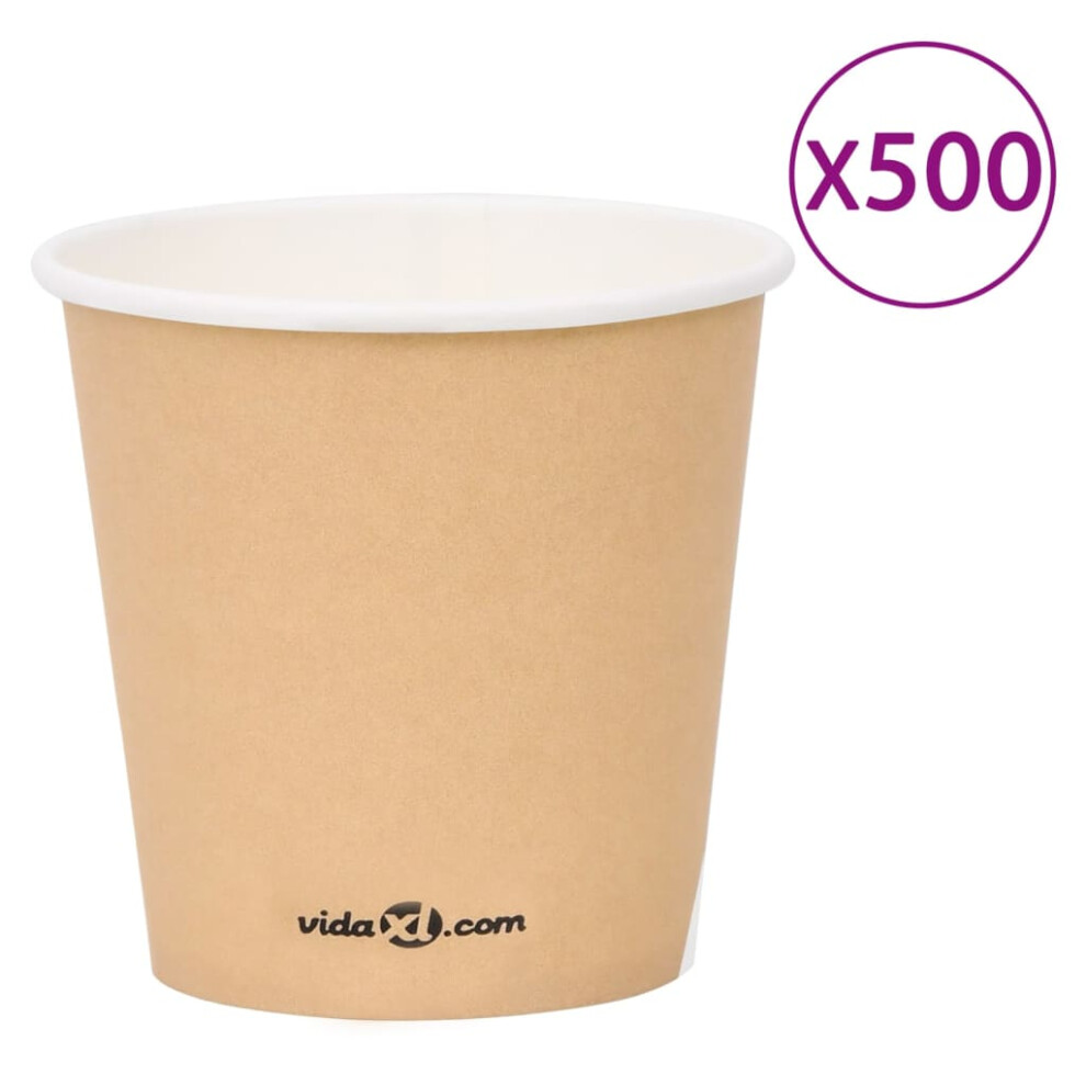 Vidaxl 500X Coffee Paper Cups 120 Ml Brown Shop Party Disposable Paper Tea Cup