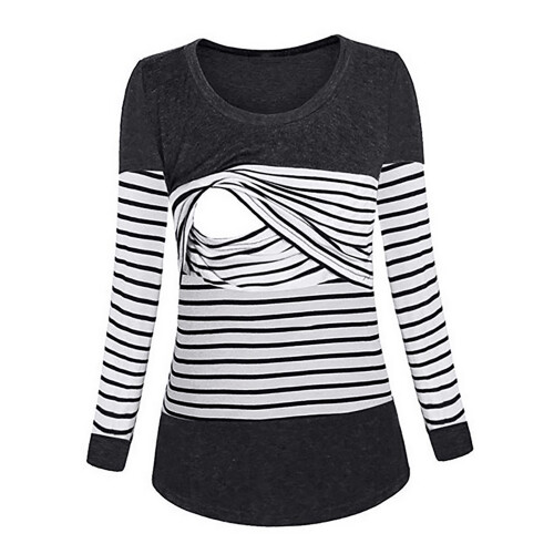 Women's Maternity Shirts Round Neck Long Sleeve 2