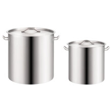 vidaXL Stock Pot Set 2 Piece 98/50 L Stainless Steel Soup Induction Stew Pot