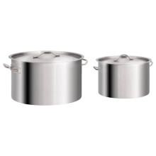 vidaXL Stock Pot Set 2 Piece 58/32 L Stainless Steel Soup Induction Stew Pot
