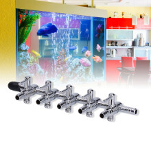 5-Köpfiger Aquarium-Luftverteiler aus Edelstahl, passend für 6 mm Schläuche