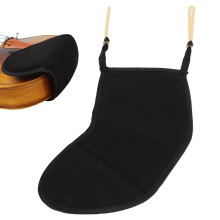 Baumwoll-Chinrest-Cover für Violine 3/4-4/4 Schwarz Weicher Schutzstoff