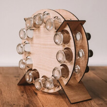 Weihnachtlicher Adventskalender aus Holz – 24er Mini-Alkoholhalter, Weinflaschenständer, Geschenk