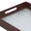 Serving Tray Walnut Wood Vintage Glass Cake Bread 14