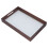 Serving Tray Walnut Wood Vintage Glass Cake Bread 7