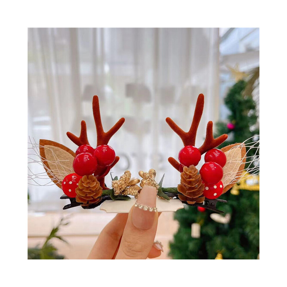 Christmas Antler Hair Clips Cute Exquisite Plush-image-OPC-PK6BYYD-NEW