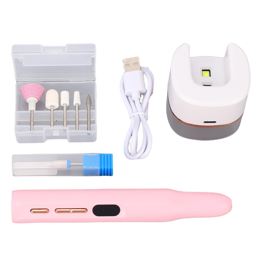 Nail Drill With Nail Lamp Portable Rechargeable