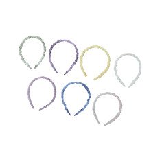 7 Stück dünnes Satinstoff-Haarreifen-Set für Damen, Kopfschmuck in 7 Farben
