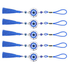 5 Stück Böses-Auge-Anhänger-Set: Blaue Quasten-Design für Glück & Dekoration