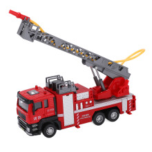Zinklegierung Feuerwehrauto Modell 1:50 mit drehbarem Leiter & aufklappbarem Kopf