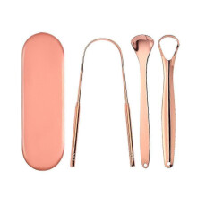 tongue scraper cleaner - 3 pack stainless steel tongue scraper with travel handy case for healthy oral care and adults kids, easy to use