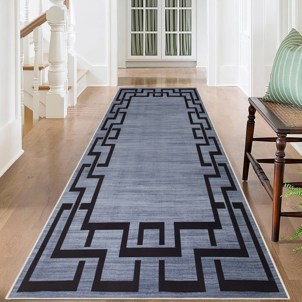 Imperial Rooms (80 X 150 Cm (2 Ft 6 In X 5 Ft)_Large Runner Rug Floor Carpet, Nico) Extra Large Rugs Living Room Printed Rug Runner Grey